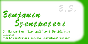 benjamin szentpeteri business card